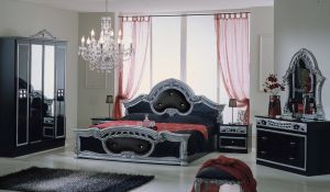 SARA [ marble black / silver with leather ]