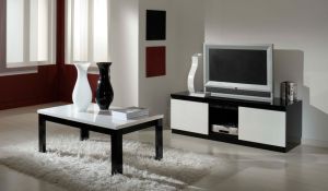 FIRENZE TAVOLINO e PORTA TV [ nero - bianco ]